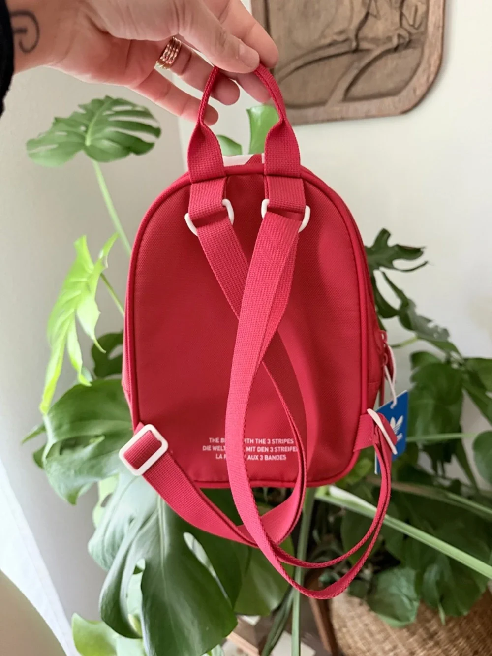 Adidas Originals Mini Backpack Red Trefoil Santiago NWT - Picture 2 of 3